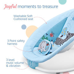 Portable Baby Rocker with Vibration - Blue