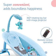 Portable Baby Rocker with Vibration - Blue