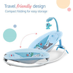 Portable Baby Rocker with Vibration - Blue