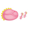 Mumlove Silicone Suction Plate with Spoon & Fork, Dinosaur