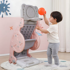 3-in-1 Kids Rocking Horse | Slide | Basketball Hoop | Sports Toy